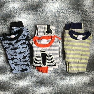 Bundle of 3 size 8 Hanna Handersson PJ sets, assorted patterns